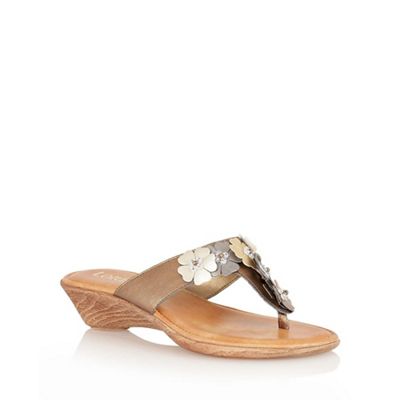 Bronze 'Sicily' toe-post sandals